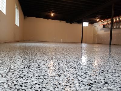 Speckled Garage Floor Painting in Fairfax, VA