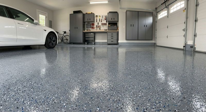 Speckled Garage Floor Painting in Annapolis, MD